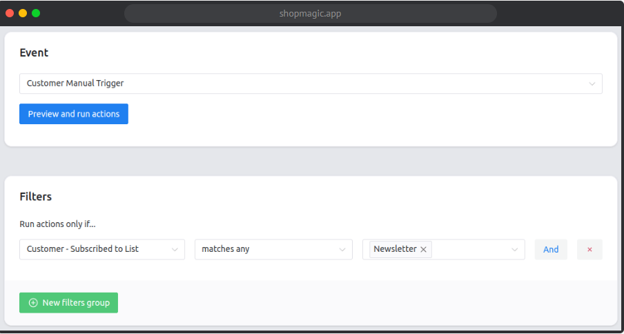 ShopMagic – Manual Actions
