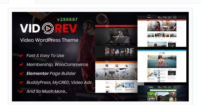 Product Image - VidoRev – Video WordPress Theme 2.9.9.9.9.9
