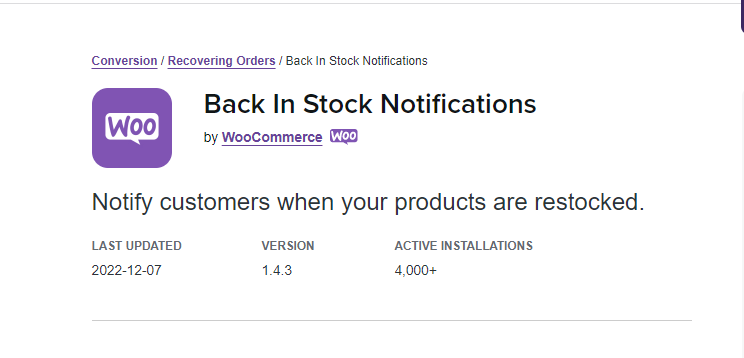 Product Image - WooCommerce Back In Stock Notifications 3.3.3