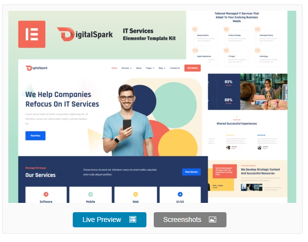 DigitalSpark - IT Services Elementor Template Kit