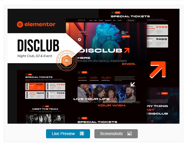 Product Image - Disclub – Night Club DJ & Events Elementor Pro Template Kit