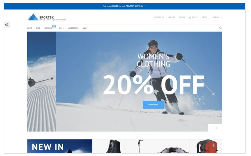 Sportek - Winter Sports Equipment Store PrestaShop Theme