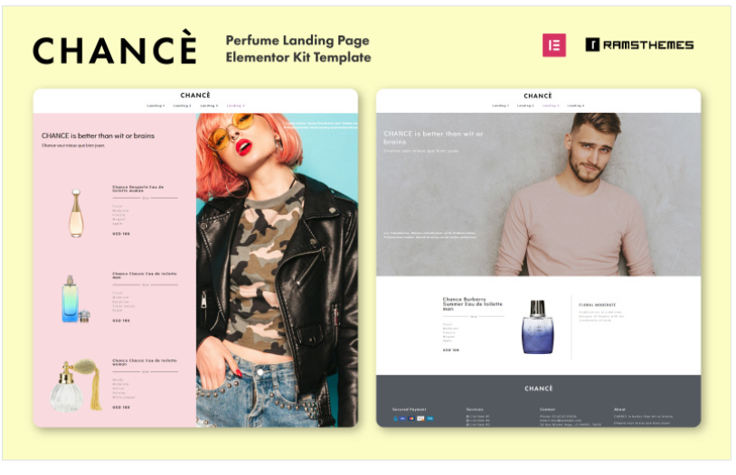 Product Image - CHANCE – Perfume Landing Page WordPress Template Elementor Kit
