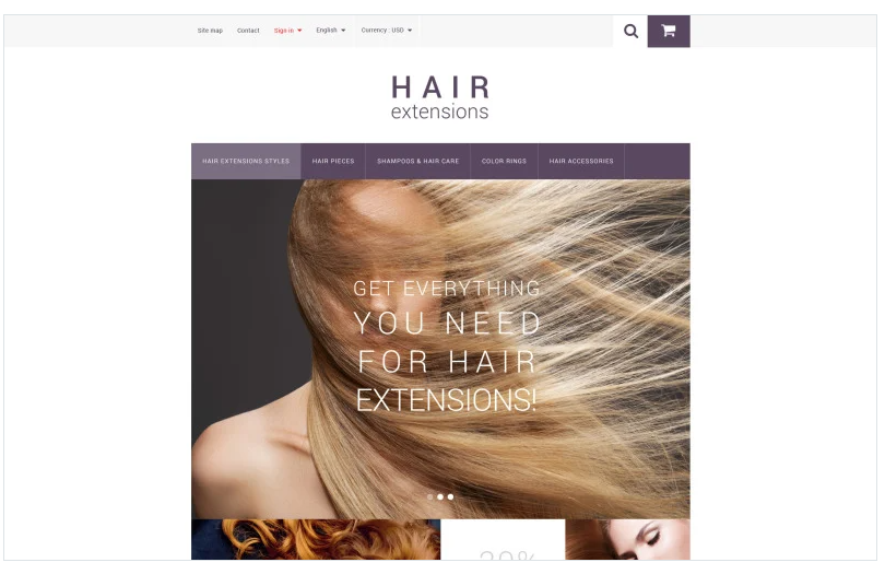 Hair Extensions PrestaShop Theme