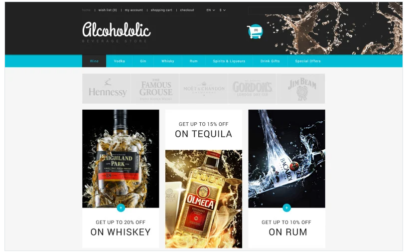 Alcoholic Beverages Store PrestaShop Theme