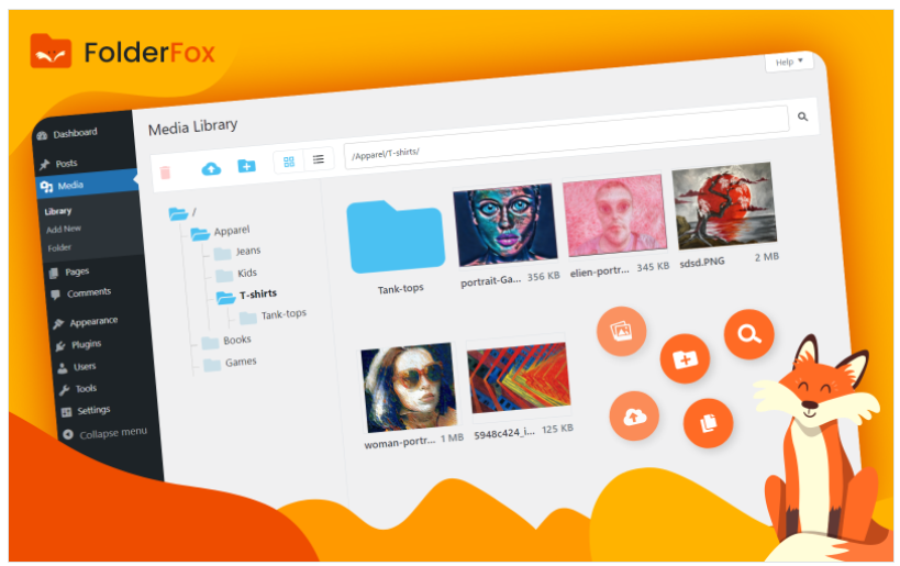 Product Image - Folder Fox – Media Folders And Search For WordPress Product Image - Folder Fox – Media Folders And Search For WordPress