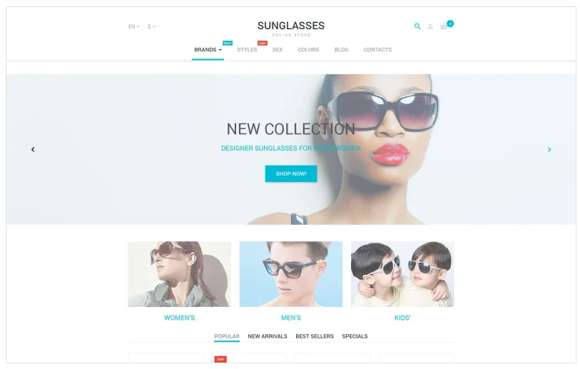 Sunglasses PrestaShop Theme