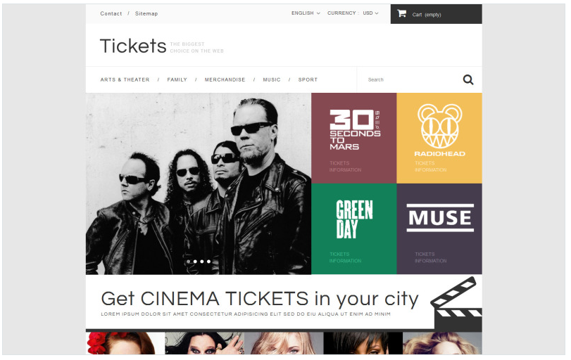 Book Tickets PrestaShop Theme