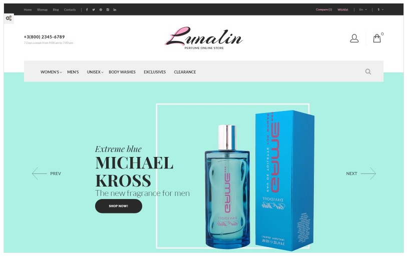 Lunalin - Perfume & Cologne Store PrestaShop Theme
