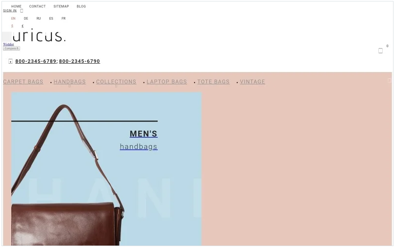 Auricus - Handbag Responsive PrestaShop Theme
