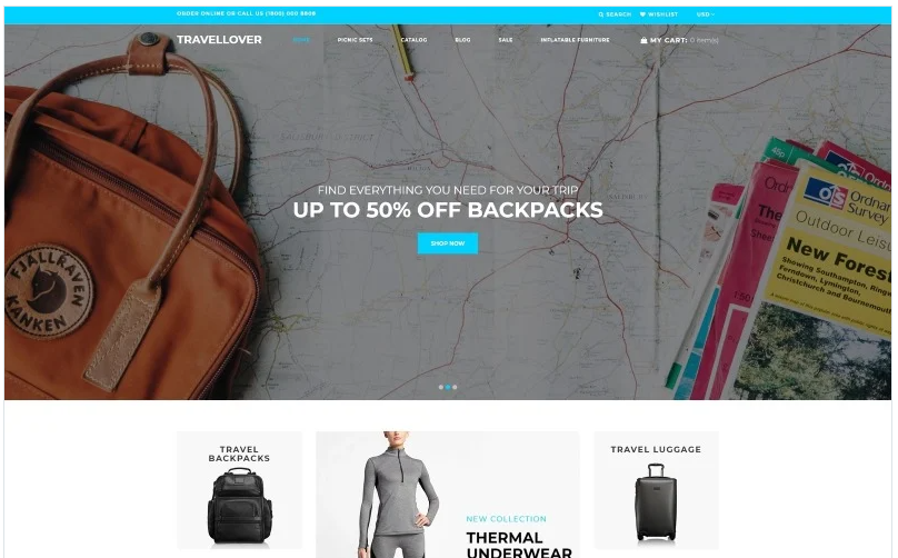 TravelLover - Travel Equipment Store Shopify Theme