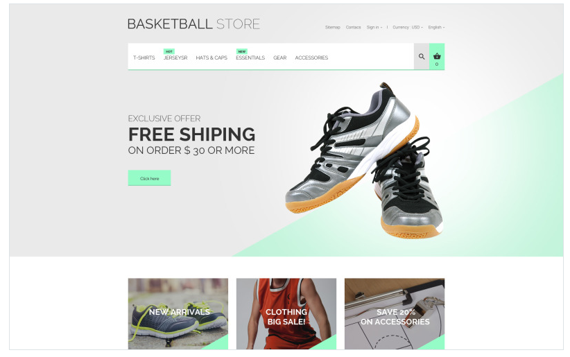 Basketball Uniform PrestaShop Theme