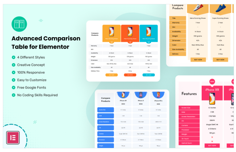 Product Image - Advanced Comparison Table for Elementor Product Image - Advanced Comparison Table for Elementor