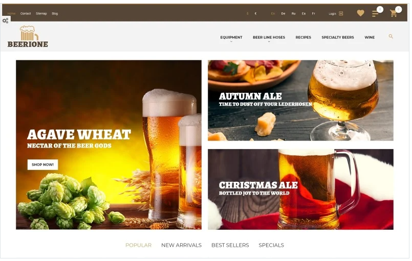 Beerione - Brewing Equipment Store PrestaShop Theme