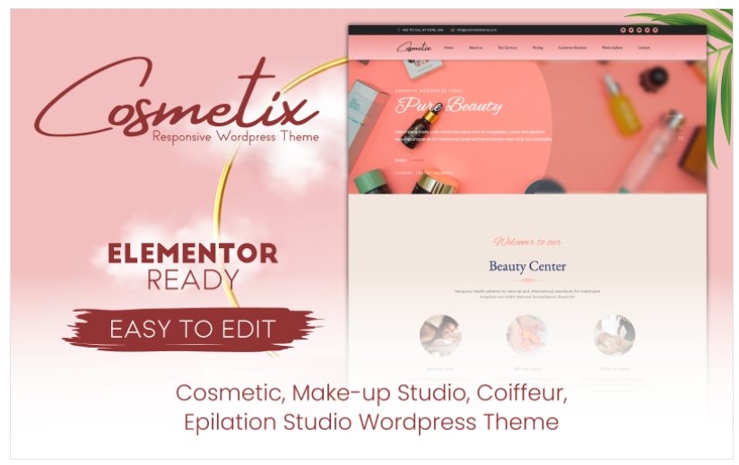 Cosmetix - Cosmetics, Make-Up Studio, Women Hairdresser Wordpress Theme