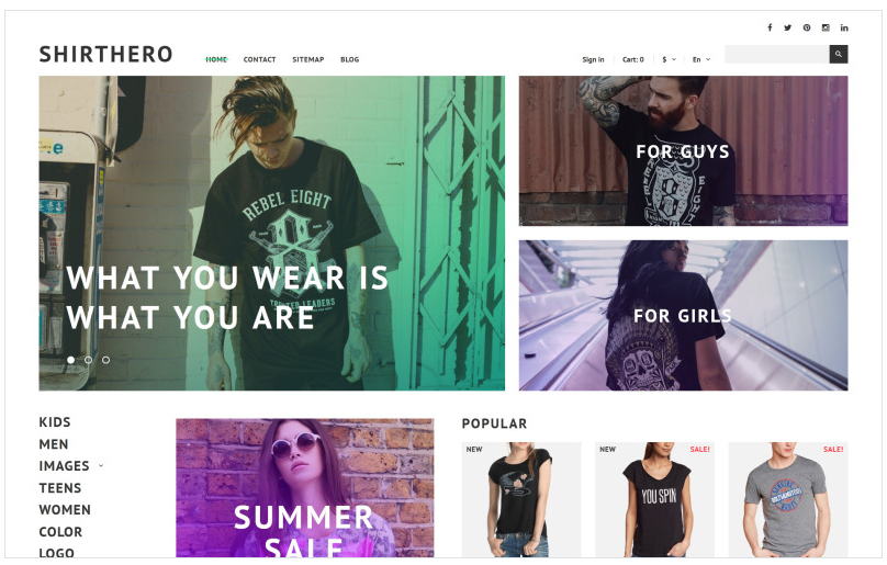 ShirtHero - T-shirt PrestaShop Theme