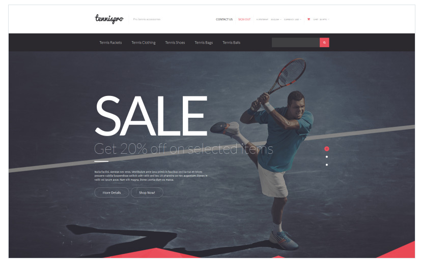 Tennis Gear PrestaShop Theme