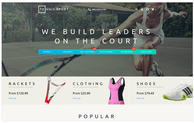 Tennis Sport PrestaShop Theme