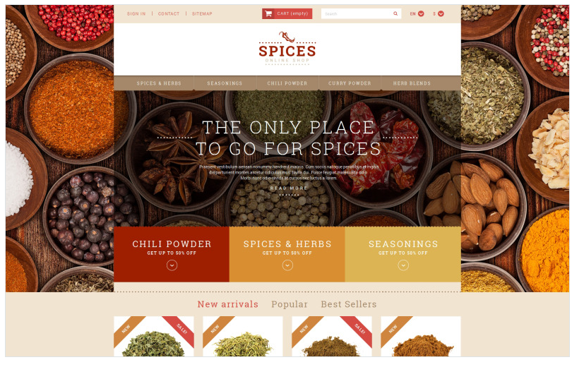 Spice Shop PrestaShop Theme