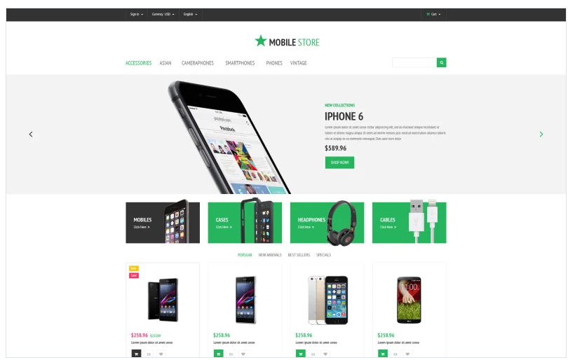 Mobile Store PrestaShop Theme