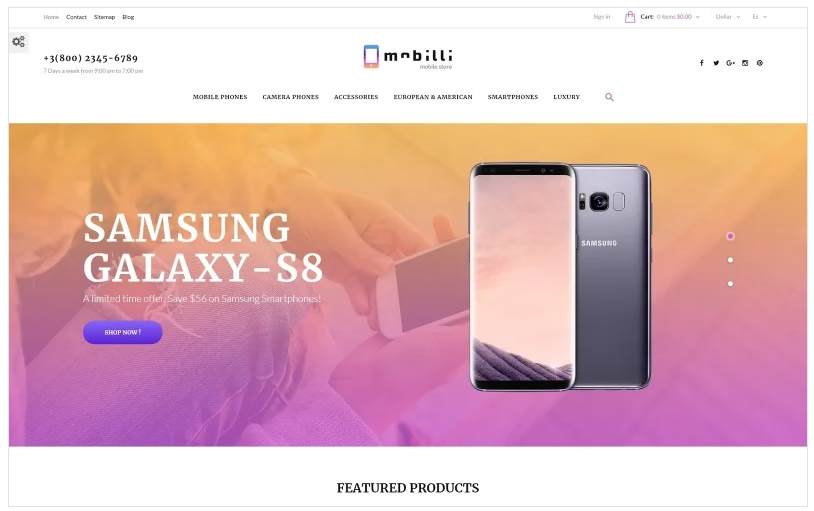 Mobilli - Mobile Phones & Accessories PrestaShop Theme