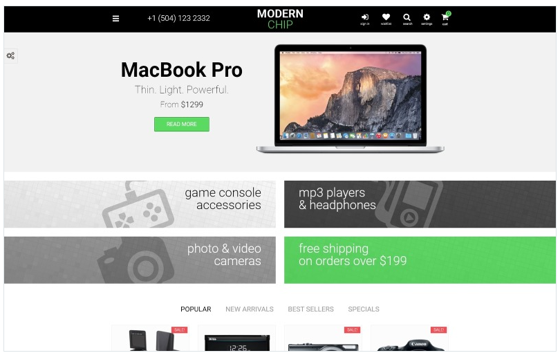 Modern Chip PrestaShop Theme
