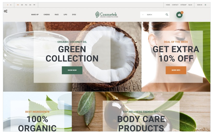 Cosmetek - Organic Cosmetics Store PrestaShop Theme