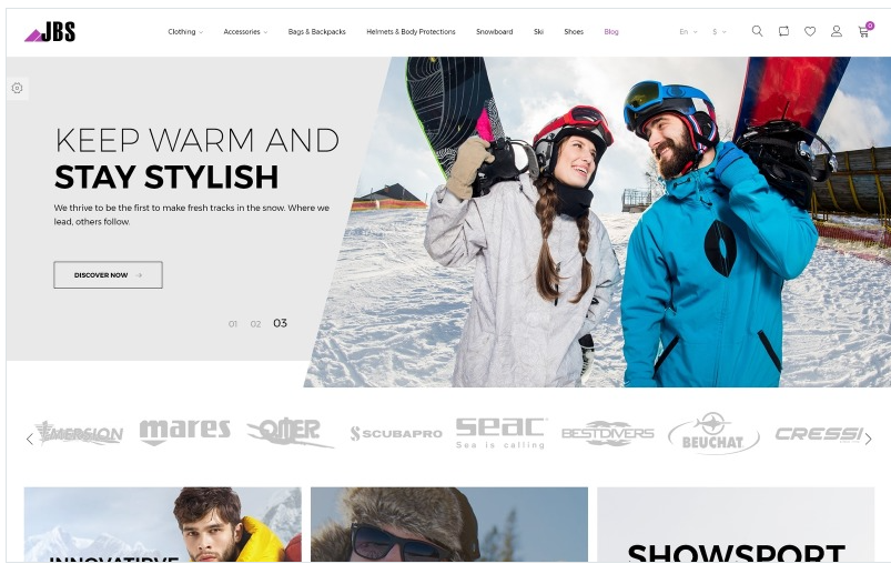 JBS - Winter Sports Equipment PrestaShop Theme