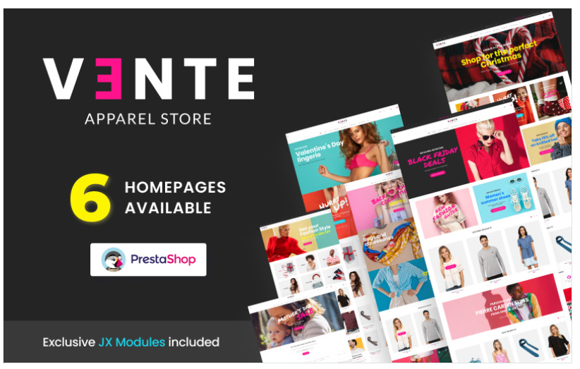 Vente - Apparel Store Clean Bootstrap Ecommerce PrestaShop Theme