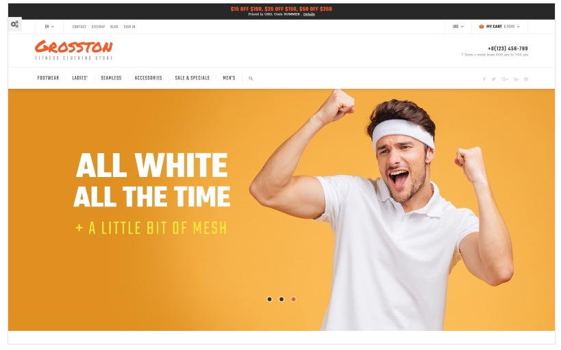 Crosston - Fitness Clothing Store PrestaShop Theme