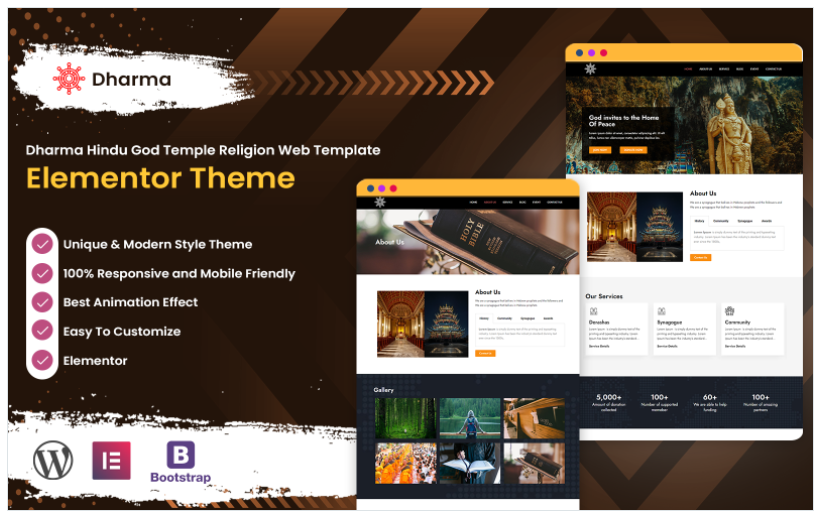 Dharma Hindu God Temple Religion Web Template