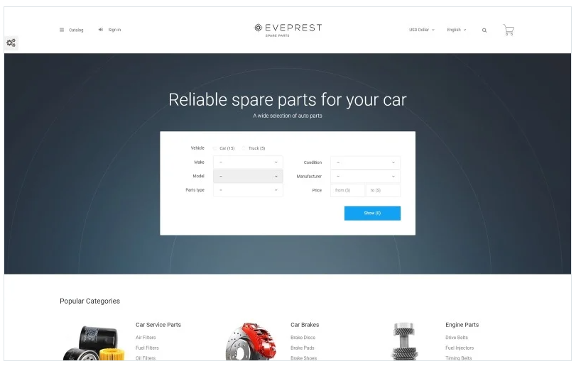 Eveprest - Spare Parts PrestaShop Theme