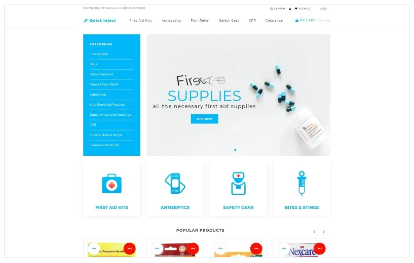 Quick Inject - First Aid Supplies Shopify Theme