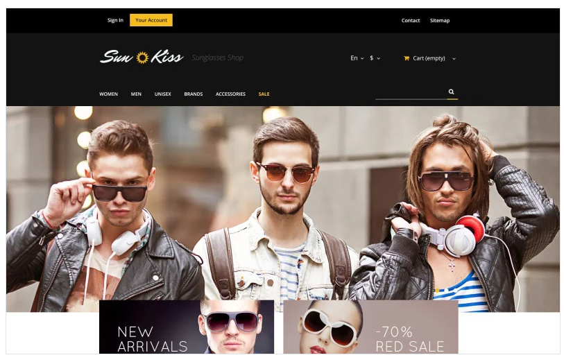 Exclusive Sunglasses PrestaShop Theme