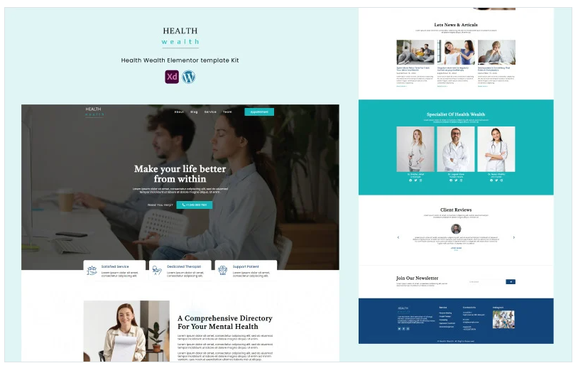 Health Wealth - Care Service Elementor Template Kit