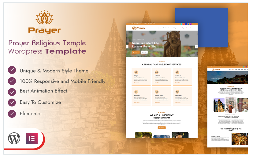 Product Image - Prayer Religious Temple WordPress Template