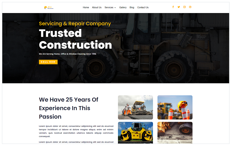 Taran Constrution Divi Wordpress theme