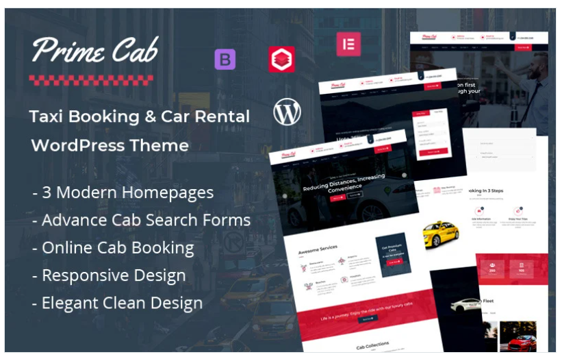 Product Image - Prime Cab – Taxi Booking & Car Rental WordPress Theme