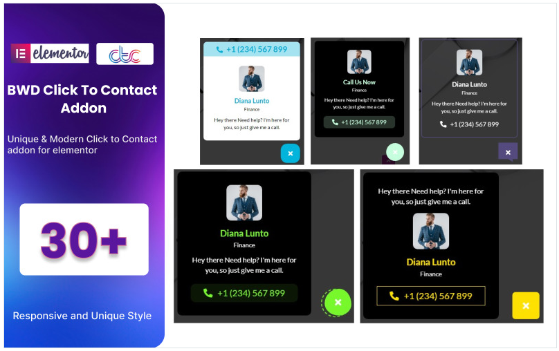 Click To Contact WordPress Plugin For Elementor