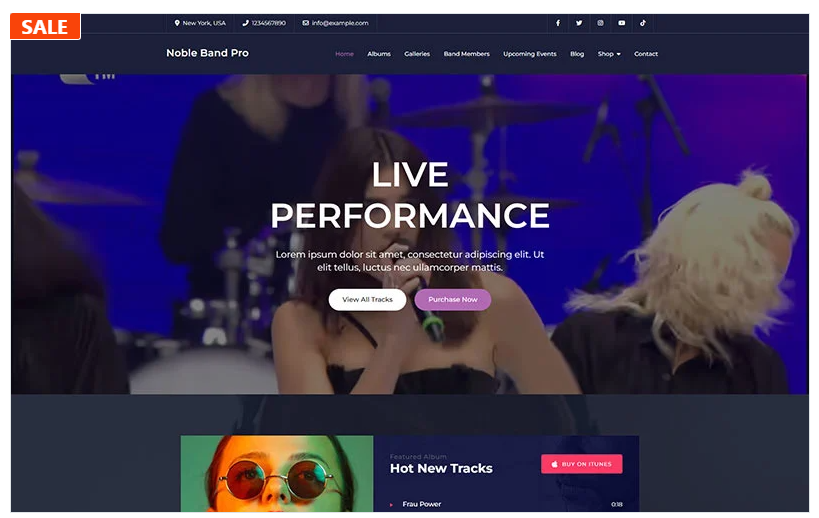 Product Image - Noble Band Pro – Elementor Music WordPress Theme
