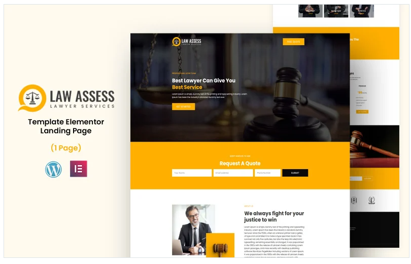 Product Image - Law Assess – Lawyer Service Elementor Landing Page