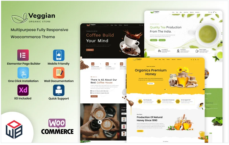 Veggian - Herbal Tea, Coffee & Honey Multipurpose WooCommerce Template