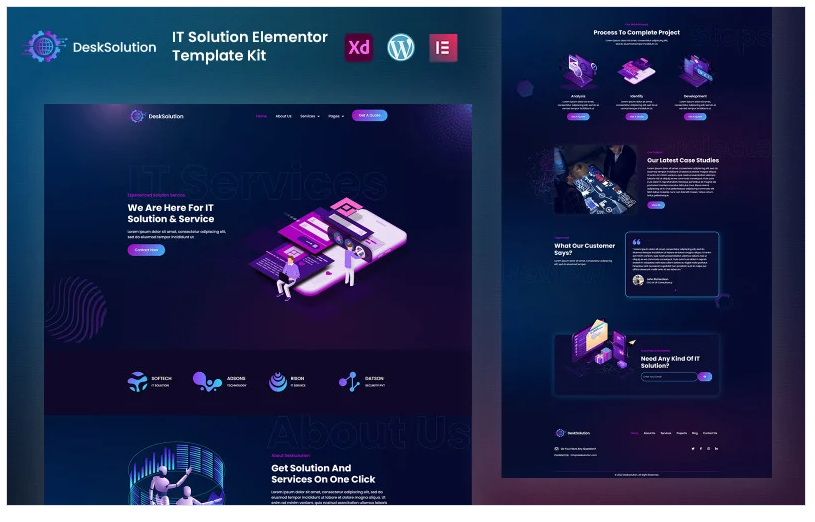 Desksolution -IT Solutions Service Elementor Template Kit