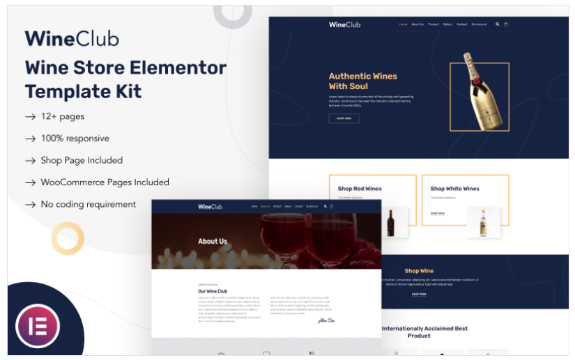 WineClub - Wine Store Elementor Template Kit