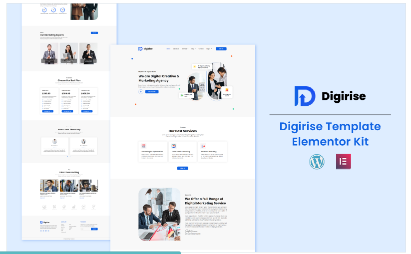 Product Image - Digirise – Marketing Agency Ready to Use Elementor Template Kit