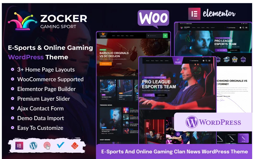 Product Image - Zocker – E-Sports Online Gaming Clan News WordPress Theme