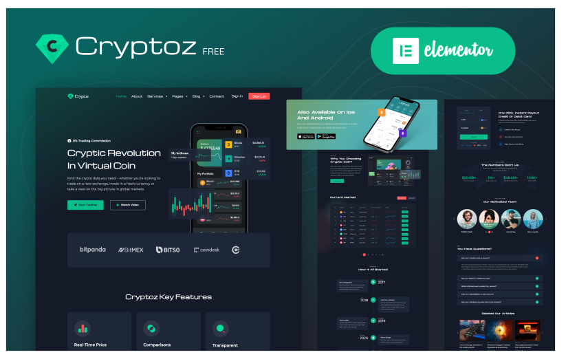 Product Image - Cryptoz Free – Cryptocurrency WordPress Theme Elementor Product Image - Cryptoz Free – Cryptocurrency WordPress Theme Elementor