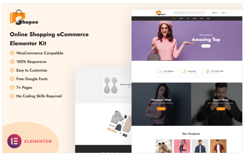 Product Image - Shopee – Online Shopping E-commerce Elementor Kit