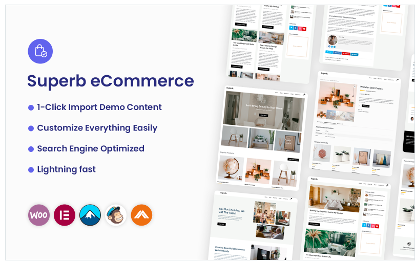 Superb eCommerce FREE - Home Decor And Interior Design WordPress Theme