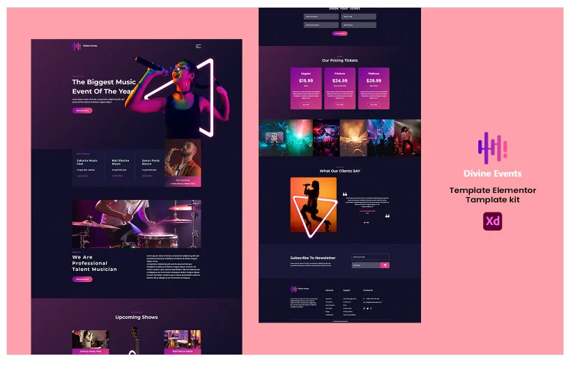 Divine Events - Musical Event Ready to Use Elementor Template Kit